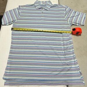 Peter Millar Summer Comfort Striped Golf Polo Short Sleeve Shirt Men’s Size L
